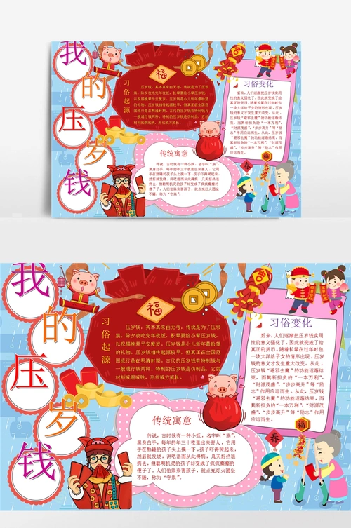我的压岁钱习俗手抄报