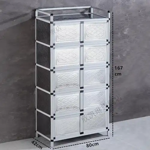 碗柜家用厨房多功能304不锈钢全四门透气餐边柜放碗大号剩菜碗筷