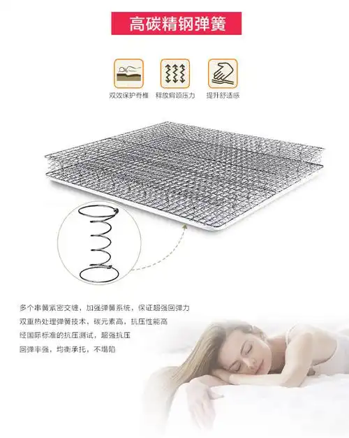 厂家供应 酒店进口天然乳胶床垫 家装卧室家具席梦思弹簧床垫