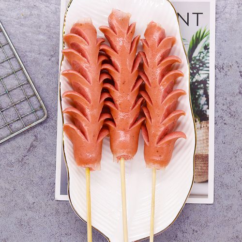 椒大香肠烤肠串开花油炸烧烤小吃热狗冷冻商用香肠