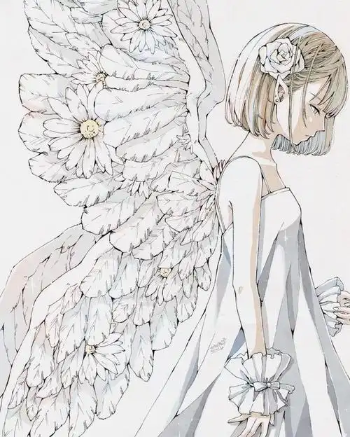 日本插画师toaruocha纯手绘人物插画欣赏线条流畅上色效果唯美