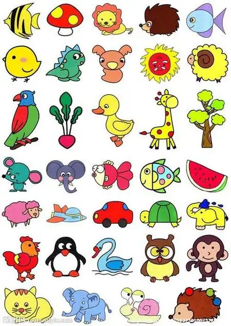 画小象简笔画带颜色步骤图幼儿图片大全可爱动物绘画卡通简笔画图片