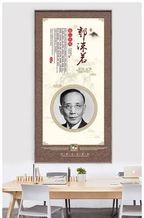 郭沫若名人名言校园挂画名人墙