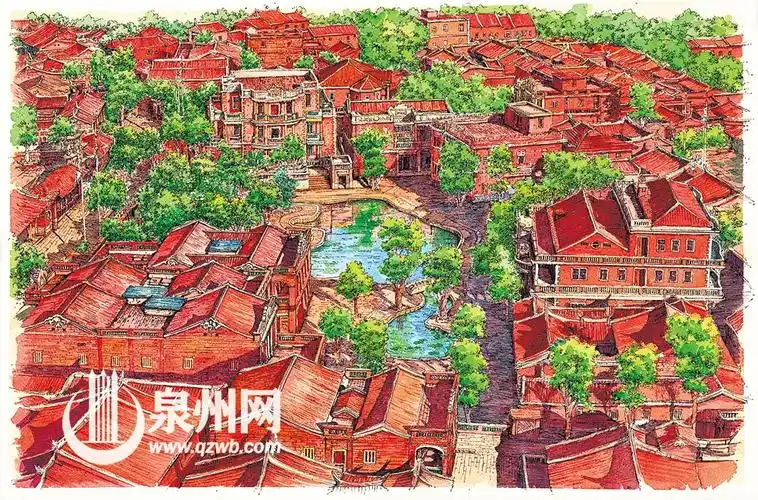 手绘作品《晋江五店市》