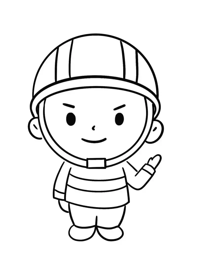 简笔画教程分享 消防员