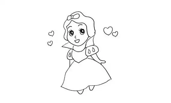 一步步教你画漂亮的白雪公主简笔画步骤教程