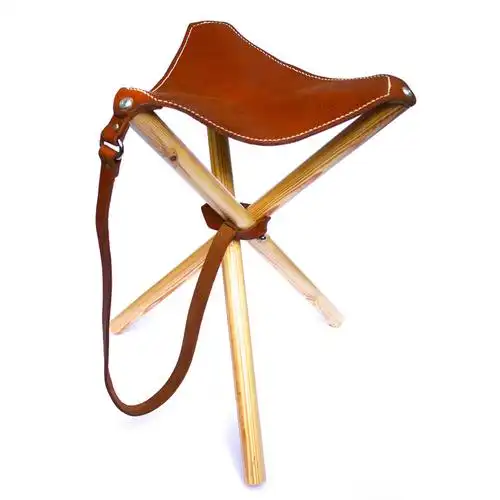 折叠三角凳子 户外垂钓马扎小凳 木棍支撑皮凳