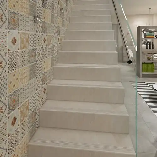 楼梯踏步瓷砖台阶砖哑光仿古砖柔光砖水泥砖6001200楼梯踏步砖