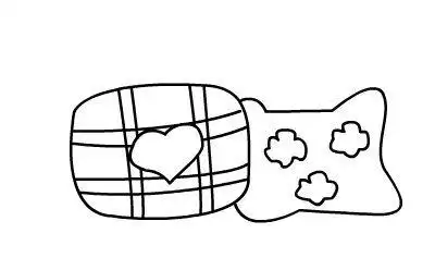画法枕头简笔画怎么画抱枕靠垫简笔画画儿童画靠背沙发简笔画新品卡通