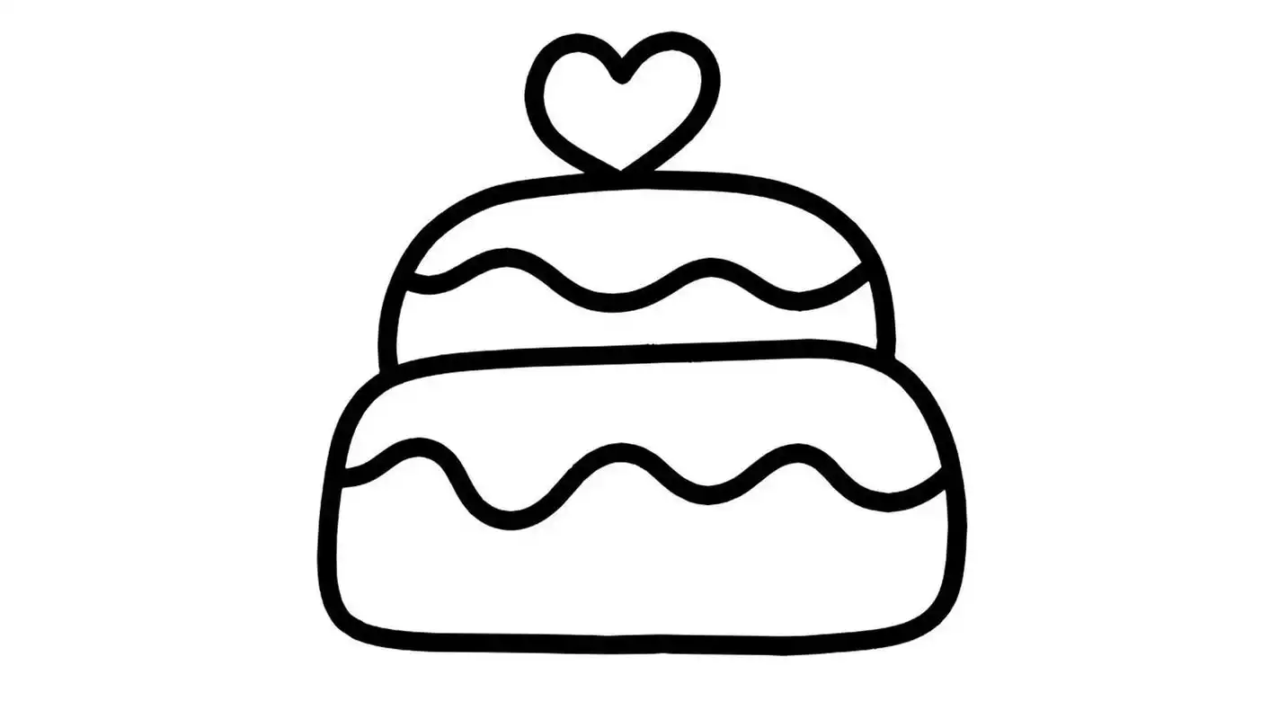分享6个漂亮又好吃的生日蛋糕简笔画高清素材,图片格式jpg,分辨率1920