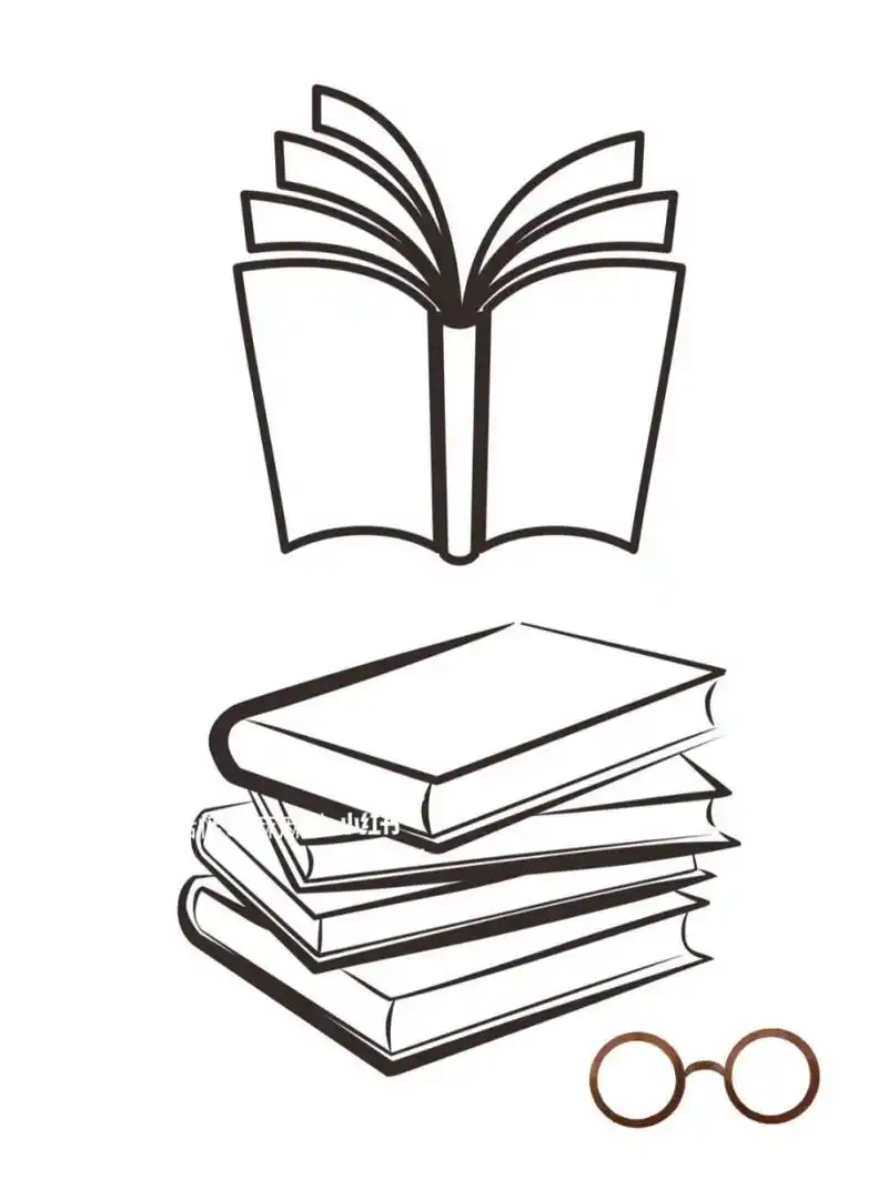 98书本简笔画 | 各种书素材 来一组书本98简笔画,学习素材,开学