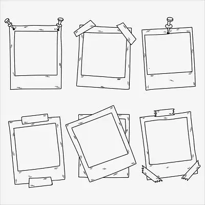 简约四边框相框照片墙相框蕾丝边框素材