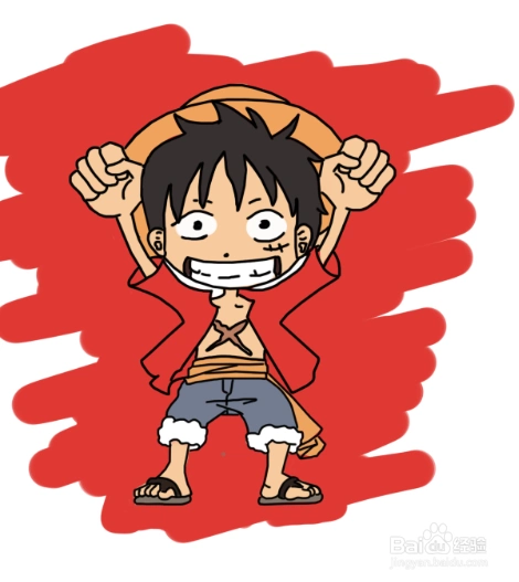 q版卡通简笔画:海贼王-路飞