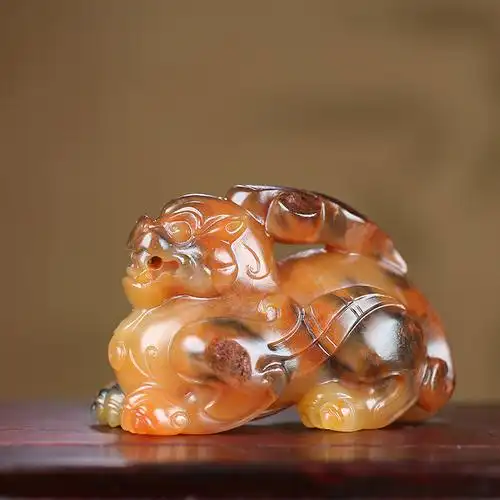 新疆和田玉红沁籽料貔貅挂件润玉缘吊坠玉坠招财纳福38g