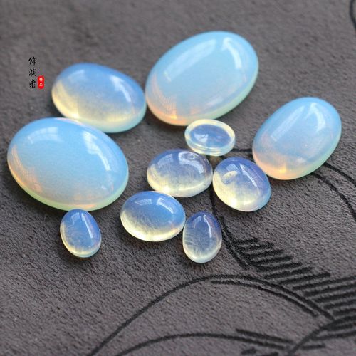 5颗价】平底蛋白石椭圆形戒面镶嵌戒面diy戒指发簪吊坠饰品材料