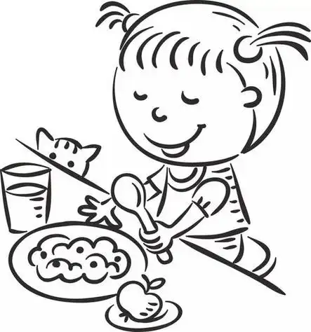 小孩吃饭简笔画 古代小孩吃饭简笔画