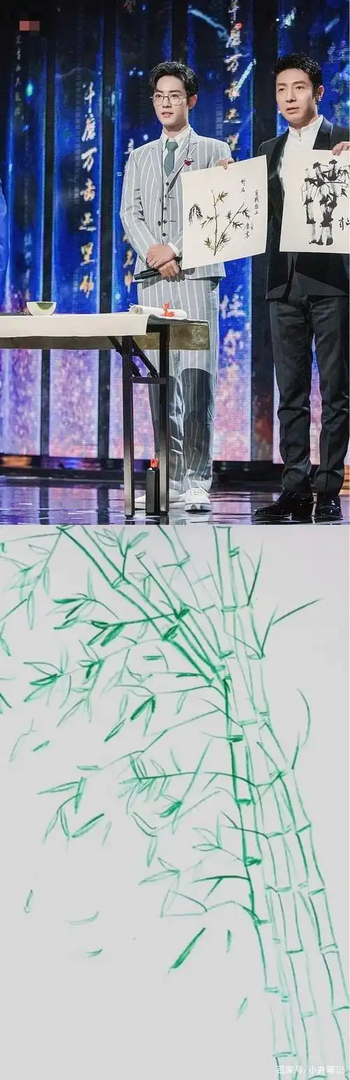 肖战画作合集:《陈情令》蓝忘机,舒淇的肖像,竹子和猫