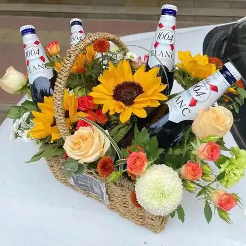男士网红创意啤酒啤酒花花束科罗娜礼盒毕业花篮鲜花速递(同城)