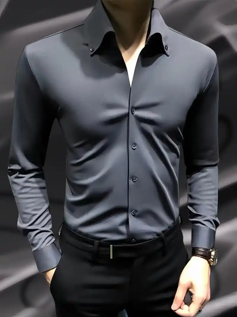 男神们!推荐一款男士高级感v领衬衫给你们 - 抖音