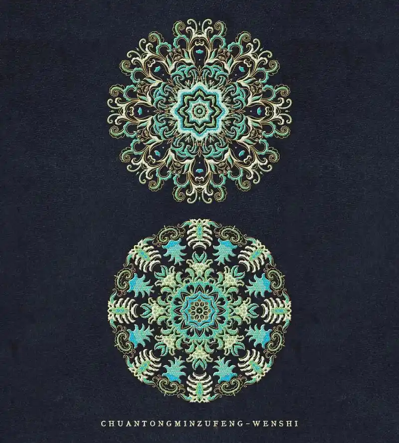 中国民族风刺绣纹样.#传统文化 #手绘 #图案设计 #国风  - 抖音