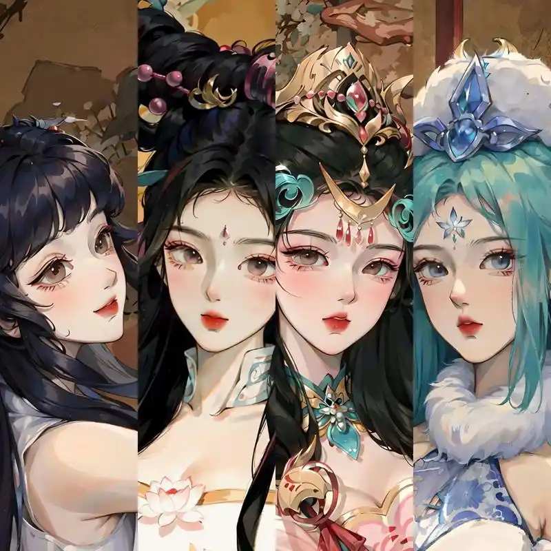 ai绘画 四美原皮古风头像 #王者荣耀 #古风头像 #女生 - 抖音