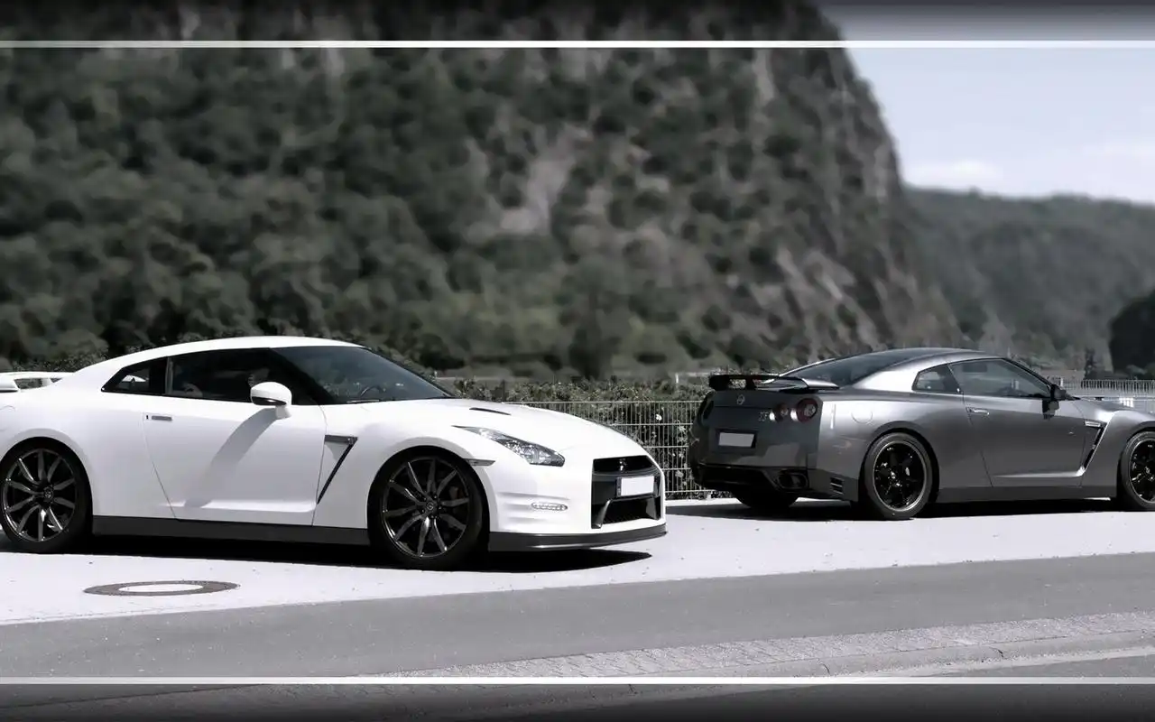 高清汽车图片白色日产gtr跑车电脑桌面壁纸第一辑