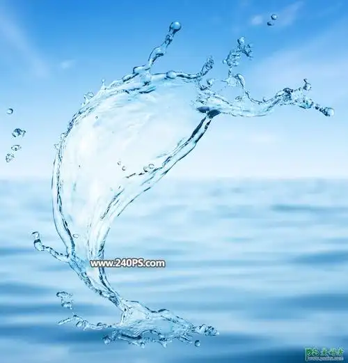 ps抠图换背景教程:给透明的喷溅水花素材图进行抠图更换任何背景