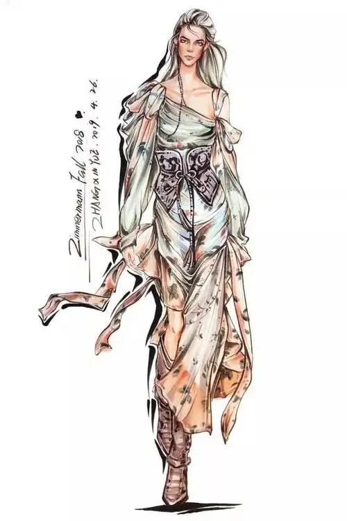 左衽中国·手绘教师yuexing新锐作品分享——时装画本身就是一门艺术.