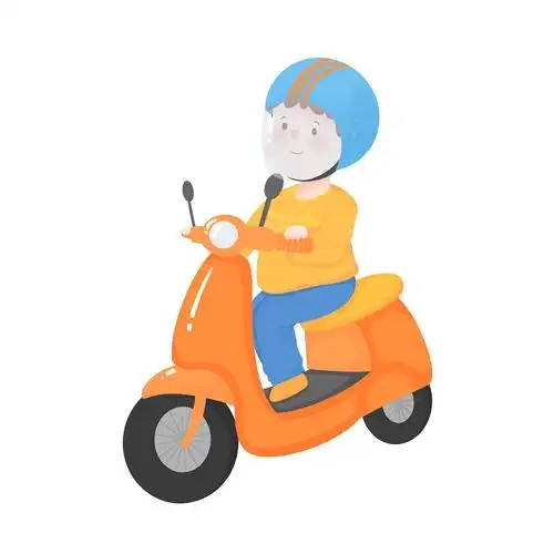 全国交通安全日卡通人物男生骑电动车交通安全头盔元素gif交通安全