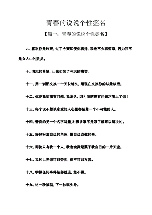 青春的说说个性签名.pdf 11页