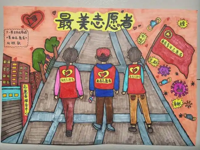 公益广告小朋友手绘战疫志愿者