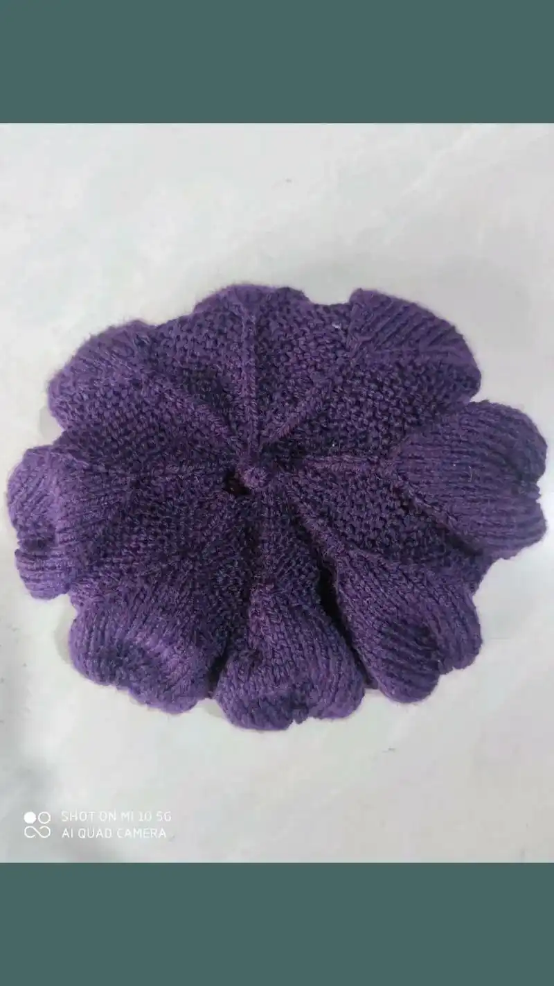 手工毛线编织 叶子八角帽 - 抖音