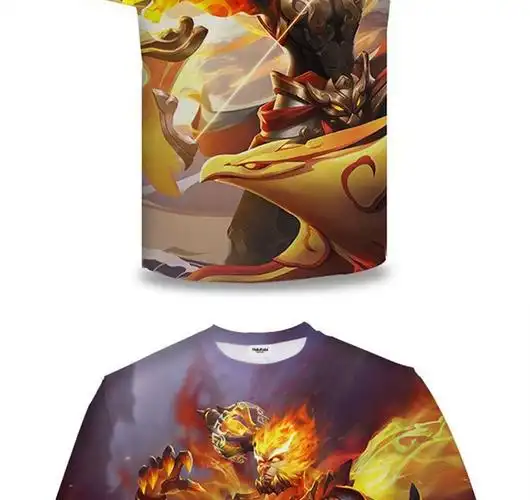 衣服夏季青少年游戏荣耀印花圆领短袖青少年神威t恤d孙悟空地狱火s70