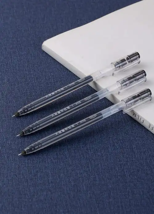 得力大容量中性笔 12支装 红蓝黑色 巨能写 全针管