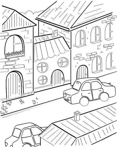 街道上的一组房子