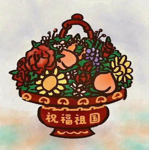 天安门大花篮简笔画