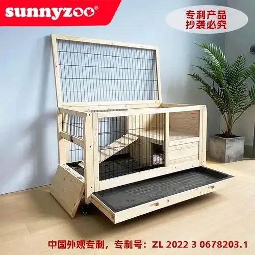兔笼实木移动带轮网红房荷兰猪笼子龙猫兔窝豚鼠室内芦丁鸡刺猬笼