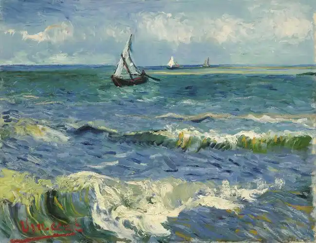 vincent van gogh:zeegezicht bij les saintes-marie
