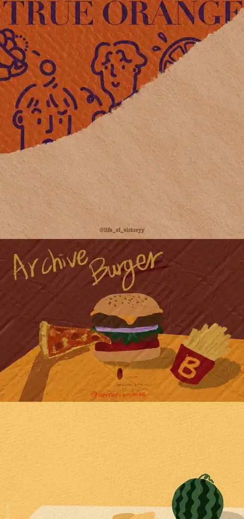 复古风格拼接壁纸94ins:better_archive#壁纸##插画