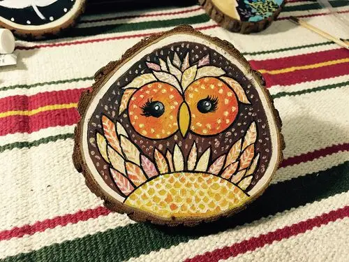 木片画--猫头鹰|纯艺术|绘画|小呀嘛小喂喂 - 原创作品 - 站酷 (zcool