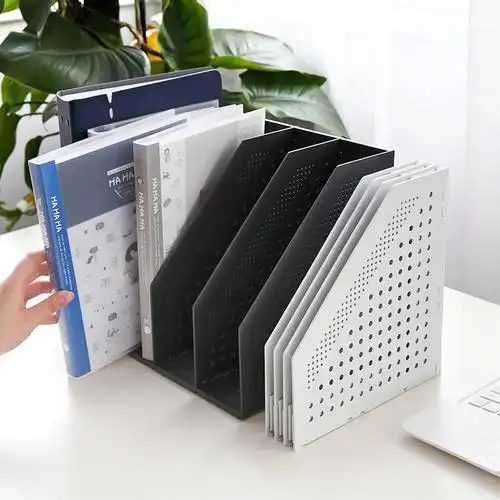 收纳得力可折叠创意文件办公桌文件夹桌面一体式书架文件座
