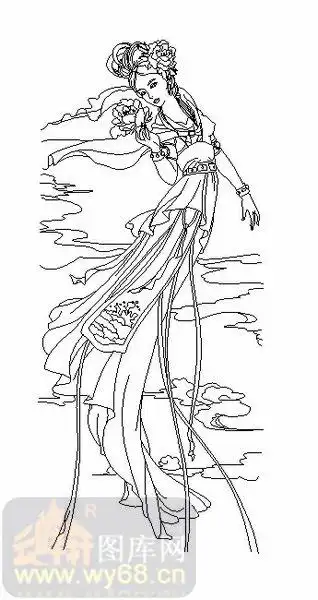 18人物-何仙姑-00003-装饰玻璃