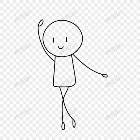 不丹服小人简笔画