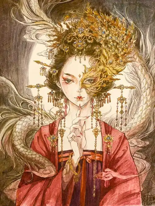 半面妆绘画过程