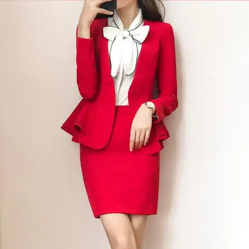 职业装女装套装长袖播音主持艺考女上镜装西装正装套裙养生馆工衣