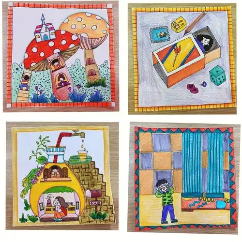 二年级美术小人国教师范画