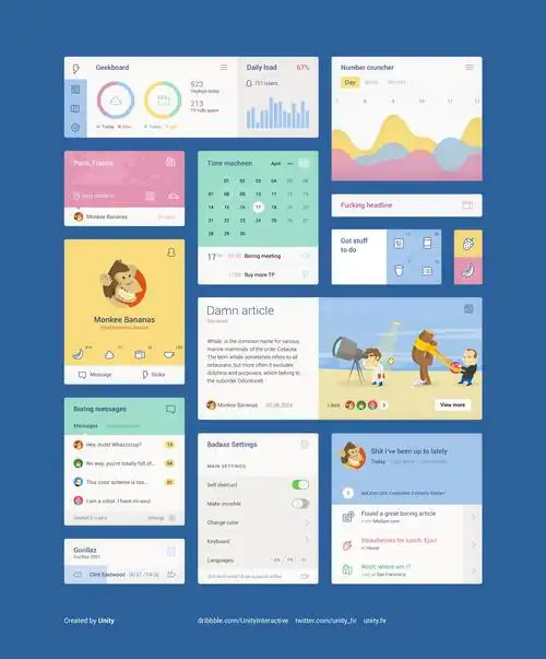 简洁大气的扁平化ui界面设计