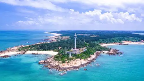 海南文昌铺前镇木兰湾灯塔海岸