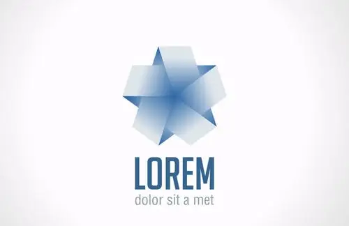 抽象水滴图形的矢量立体标志设计