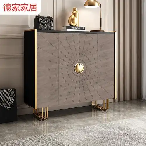 德家家具意式轻奢鞋柜进门入户隔断柜装饰柜玄关柜极简玄关柜
